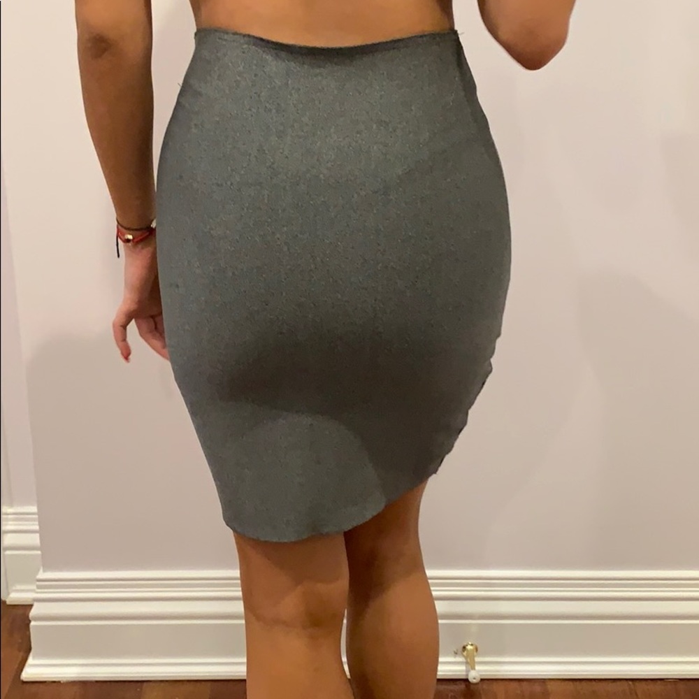 Black and Grey Hi- Low Skirt - Picture 3 of 3